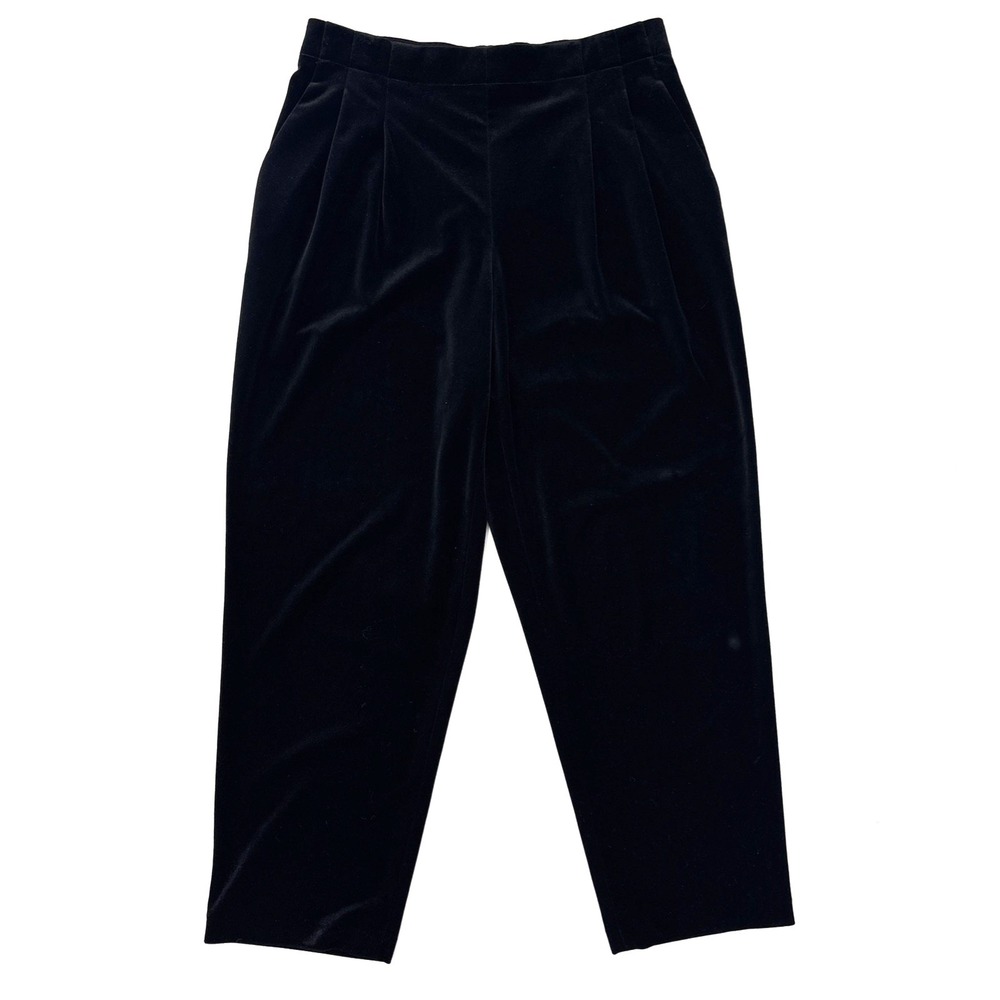 Lafayette 148 Black Velvet Straight Leg Pantsโ size S Stretch